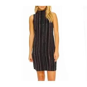 Trina Turk Logan Dress Mini Sleeveless Embellished Rainbow Stripe Size 2